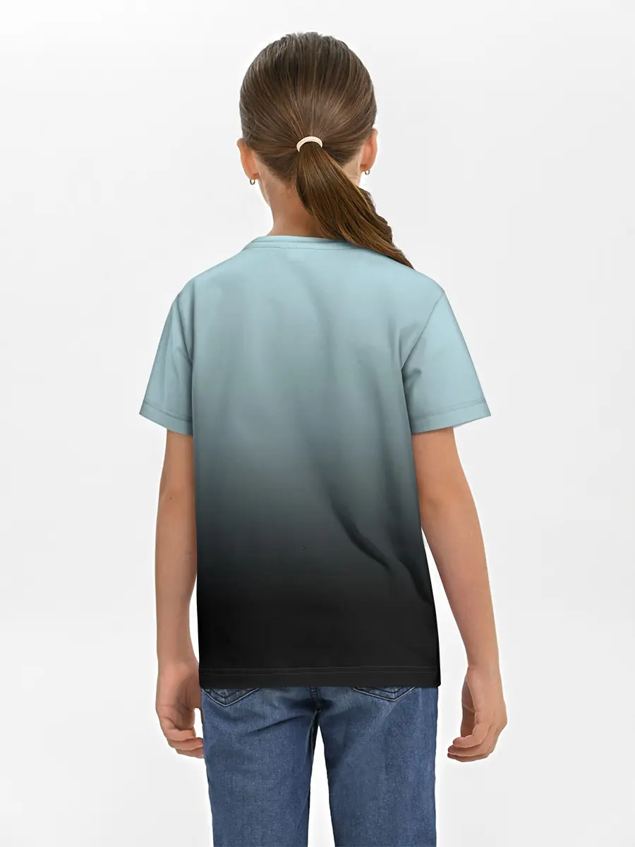 Детская базовая футболка / Black and Blue gradient