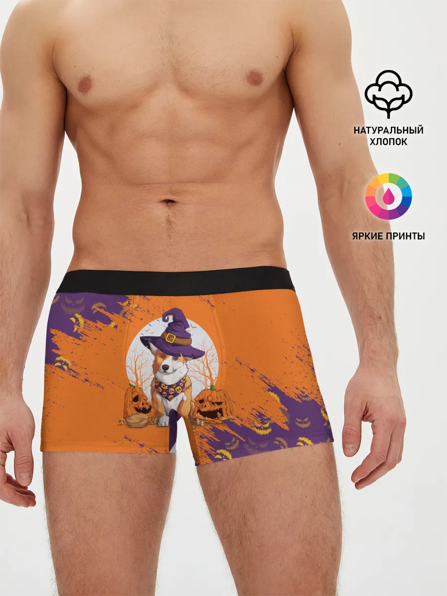 Мужские трусы боксеры / КОРГИ НА ХЭЛЛОУИНЕ