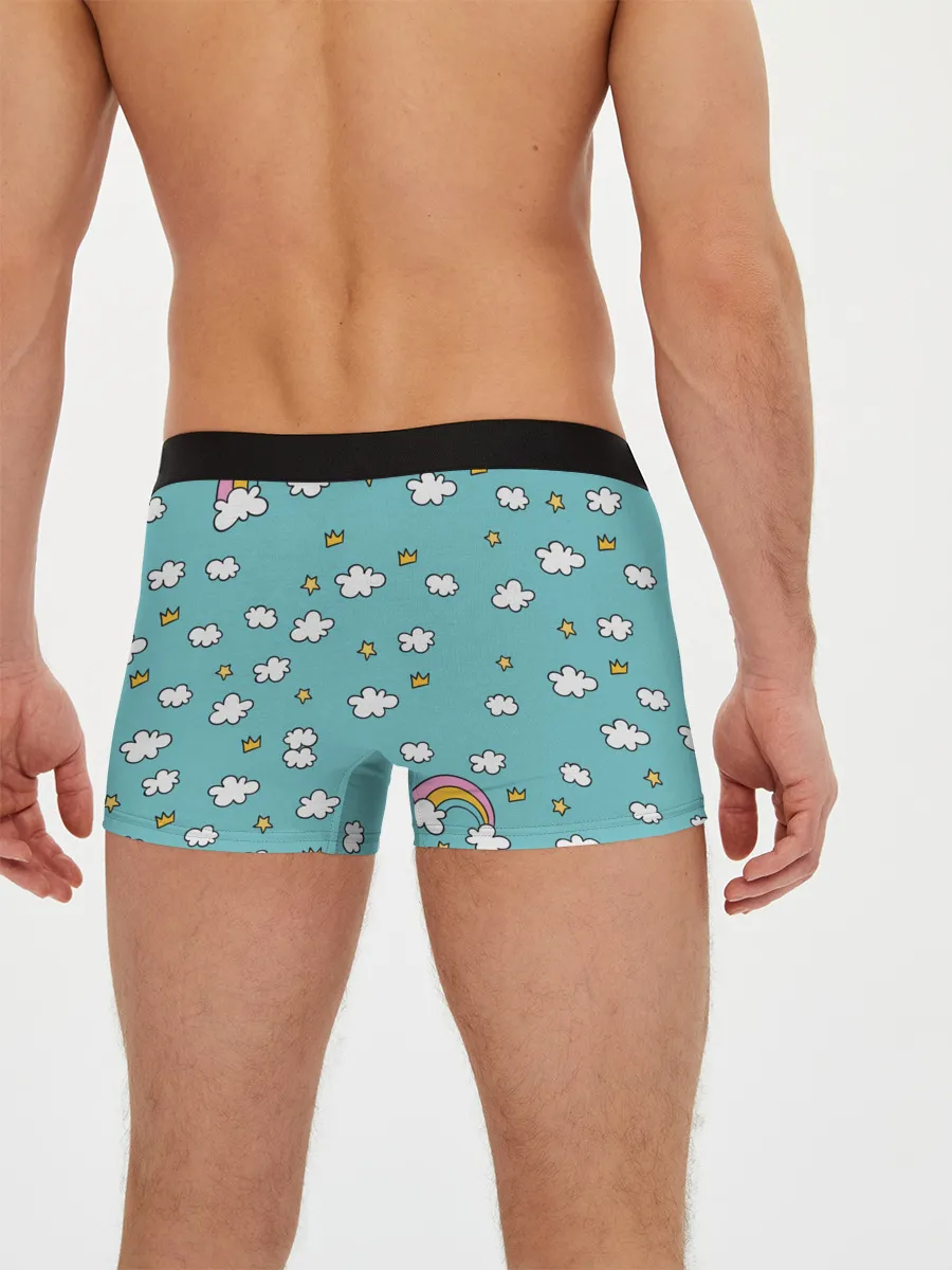 Мужские трусы боксеры / Единорог радуга