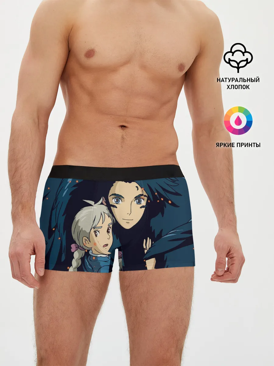 Мужские трусы боксеры / Ходячий замок Софи и Хаул летят