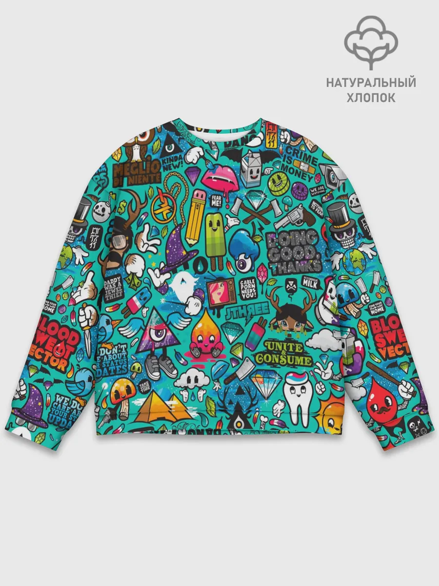 Мужской свитшот базовый / стикербомбинг