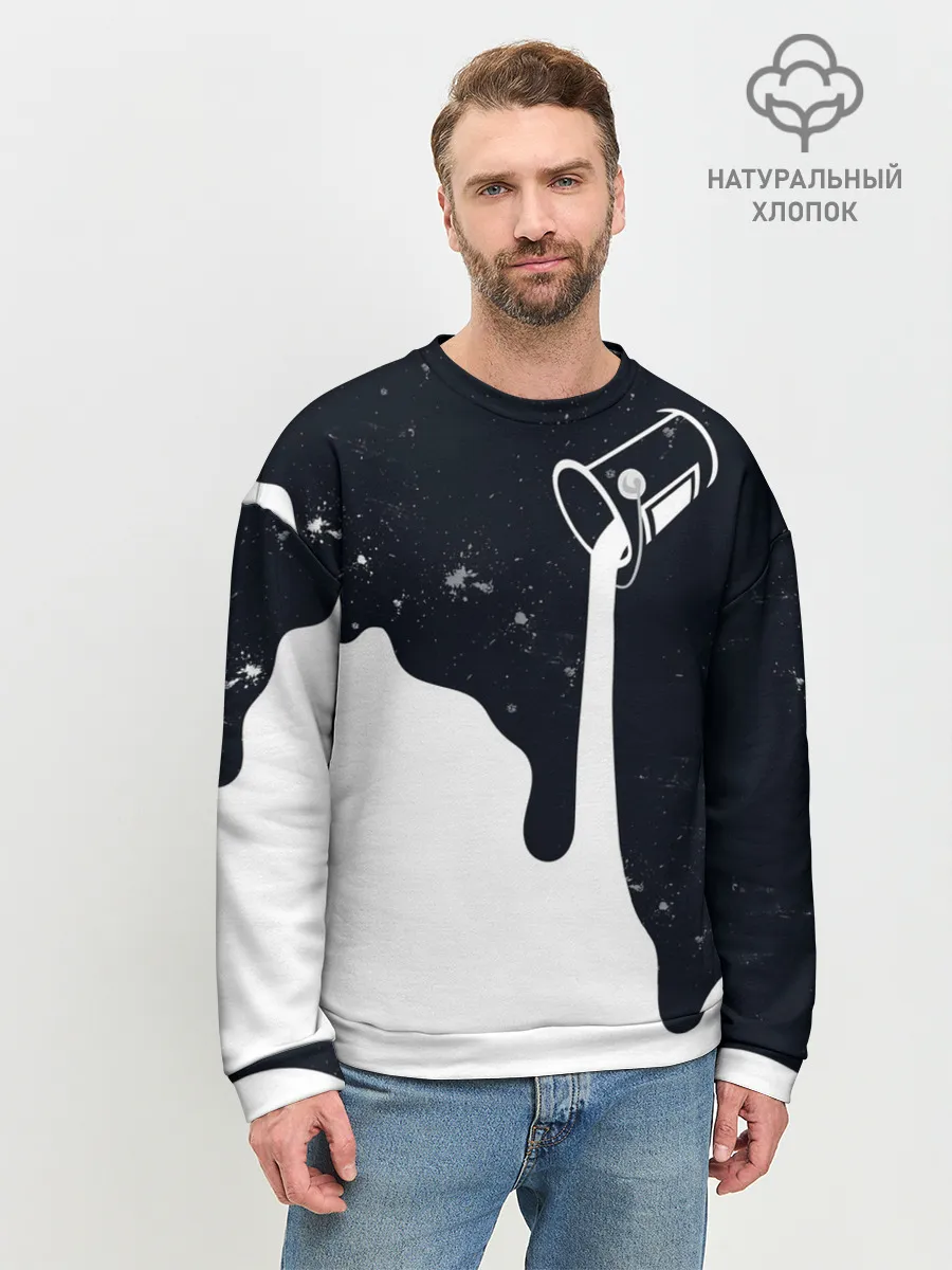 Мужской свитшот базовый / Черно-белый