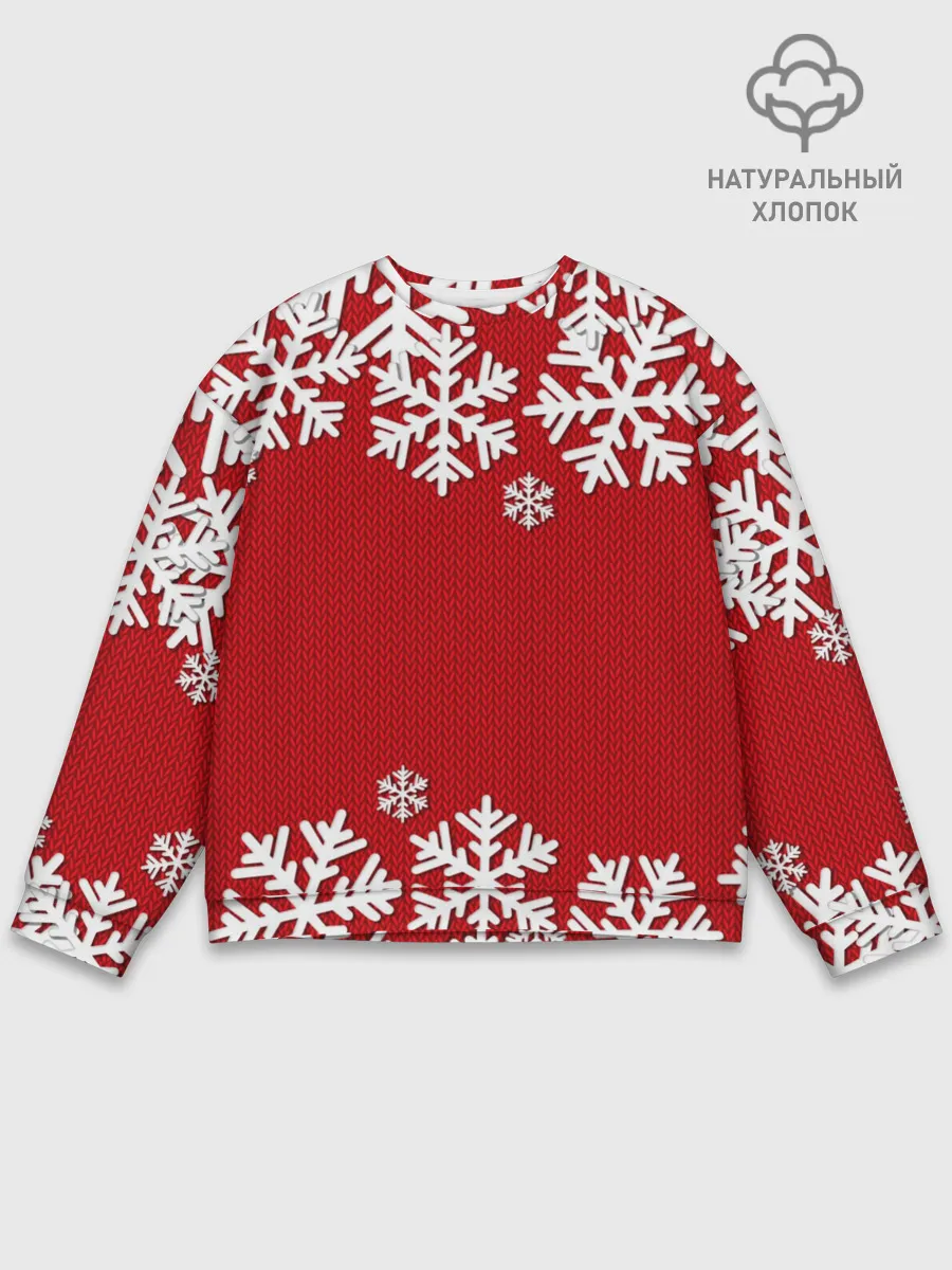 Мужской свитшот базовый / Снежинки