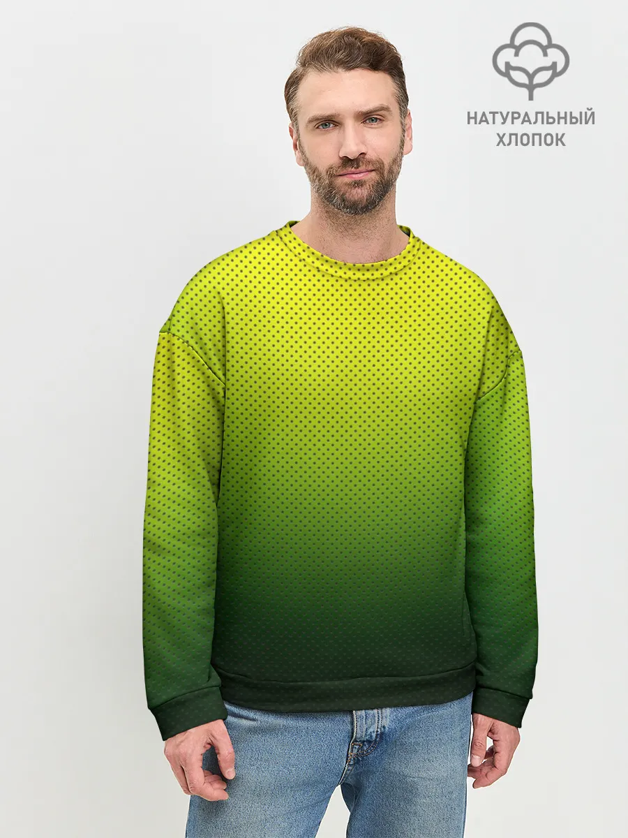 Мужской свитшот базовый / Зелёная текстура