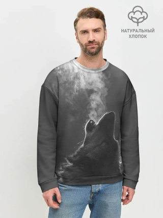 Мужской свитшот базовый / Воющий волк