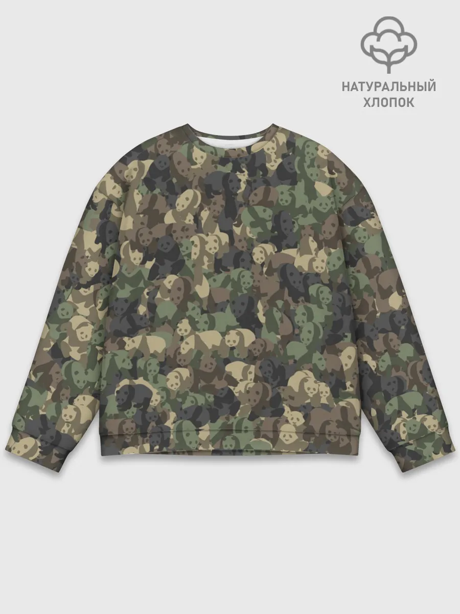 Мужской свитшот базовый / Камуфляж с пандами