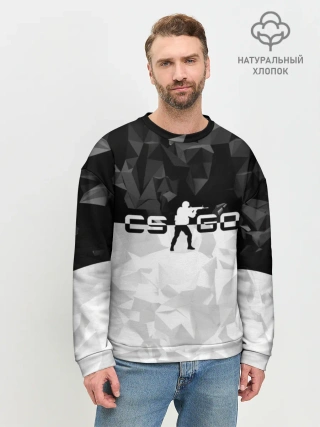 Мужской свитшот базовый / CS GO BLACK WHITE GEOMETRY