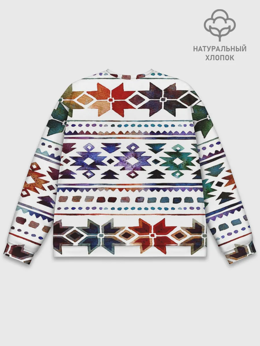 Мужской свитшот базовый / Снежинки акварель