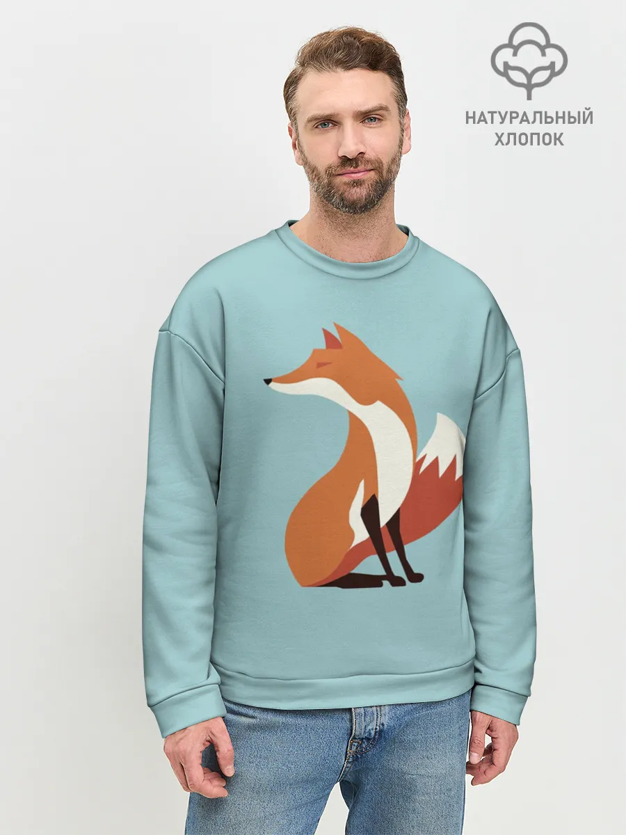 Мужской свитшот базовый / Лисичка минималистичная