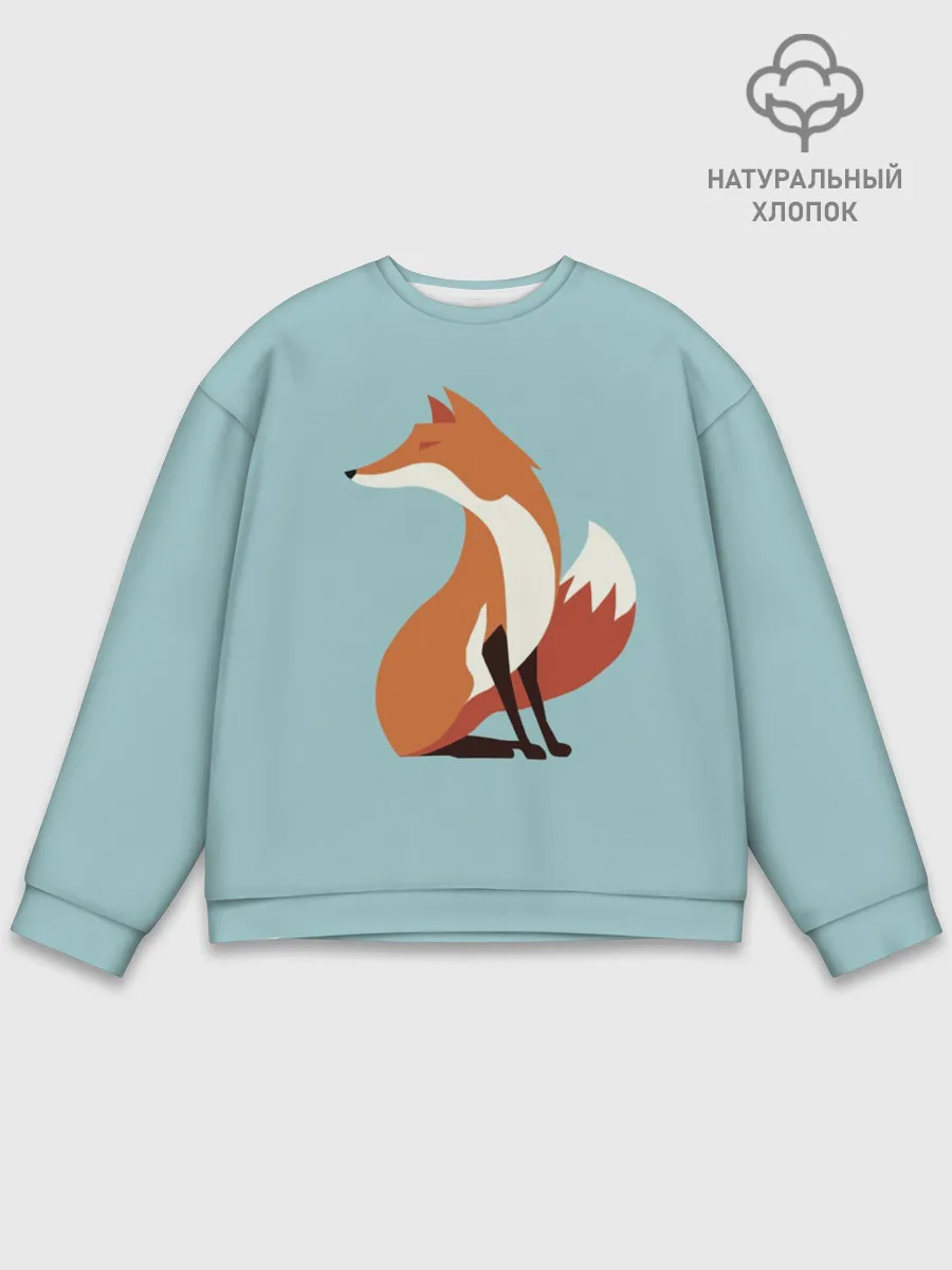 Мужской свитшот базовый / Лисичка минималистичная