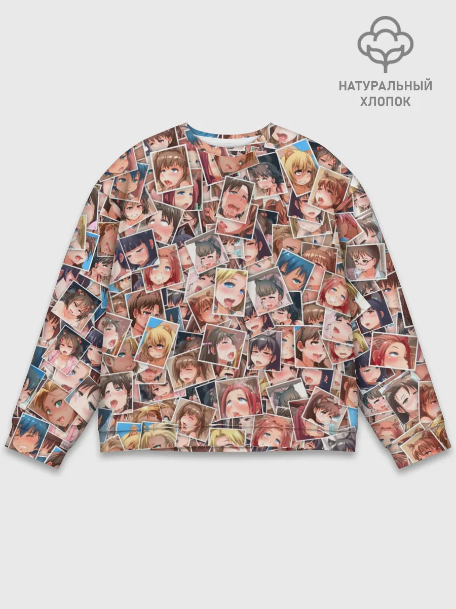 Мужской свитшот базовый / Ahegao faces fhoto