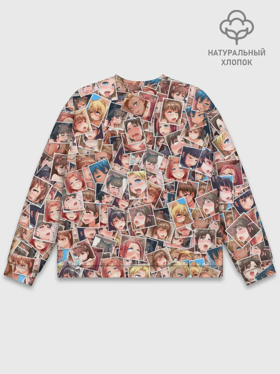 Мужской свитшот базовый / Ahegao faces fhoto