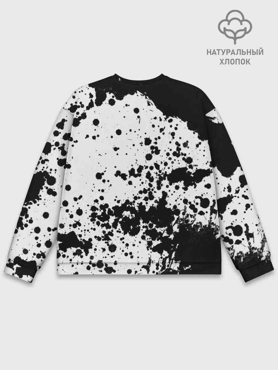 Мужской свитшот базовый / Черно-белые капли