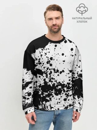 Мужской свитшот базовый / Черно-белые капли