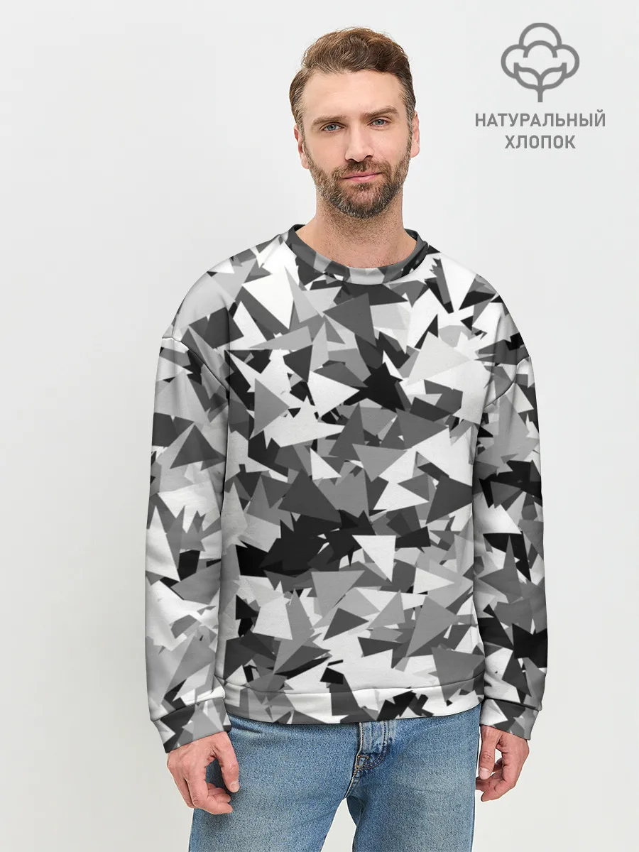 Мужской свитшот базовый / Городской серый камуфляж