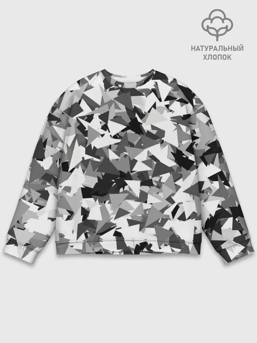 Мужской свитшот базовый / Городской серый камуфляж