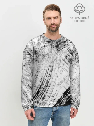 Мужской свитшот базовый / Серые штрихи