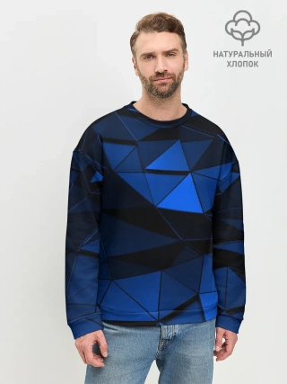 Мужской свитшот базовый / Blue abstraction collection