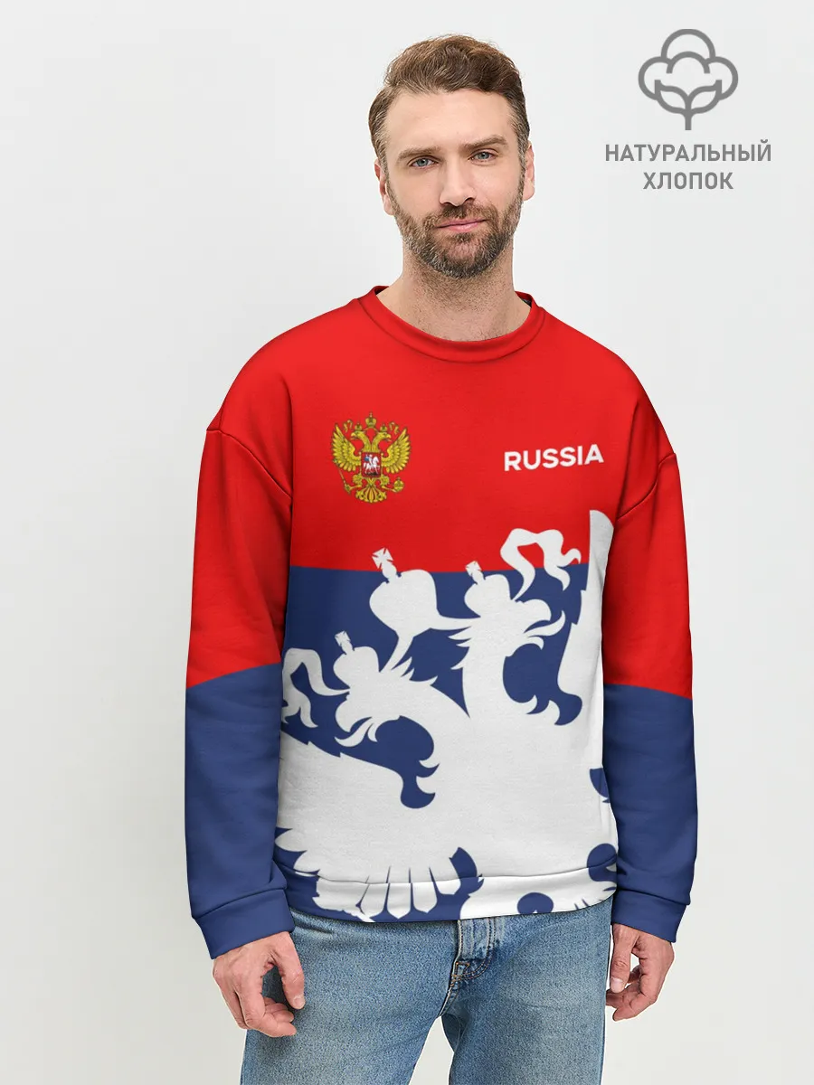 Мужской свитшот базовый / Герб РФ