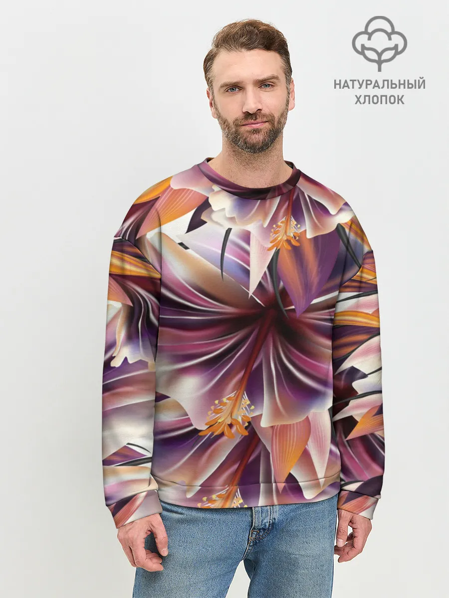 Мужской свитшот базовый / Необычный цветок