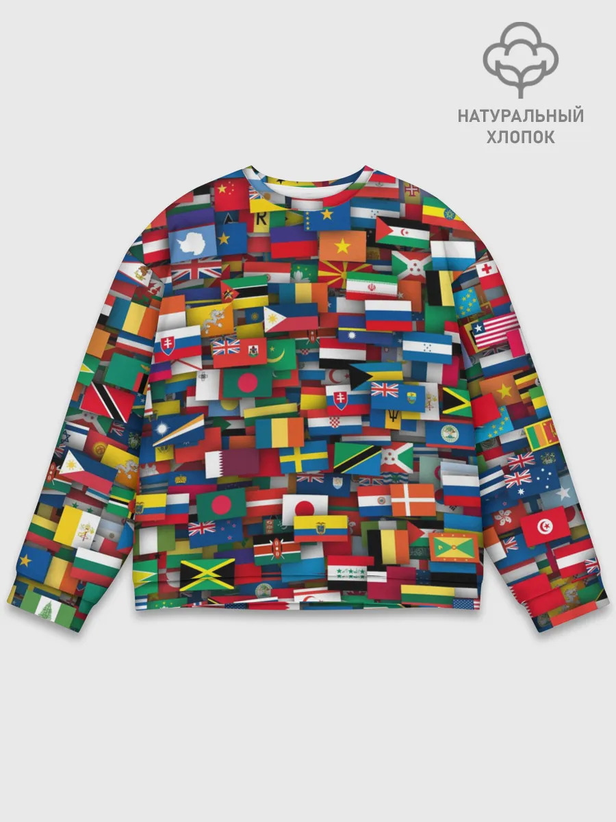 Мужской свитшот базовый / Флаги всех стран