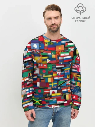 Мужской свитшот базовый / Флаги всех стран