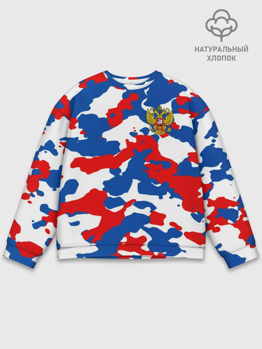 Мужской свитшот базовый / Герб РФ Милитари