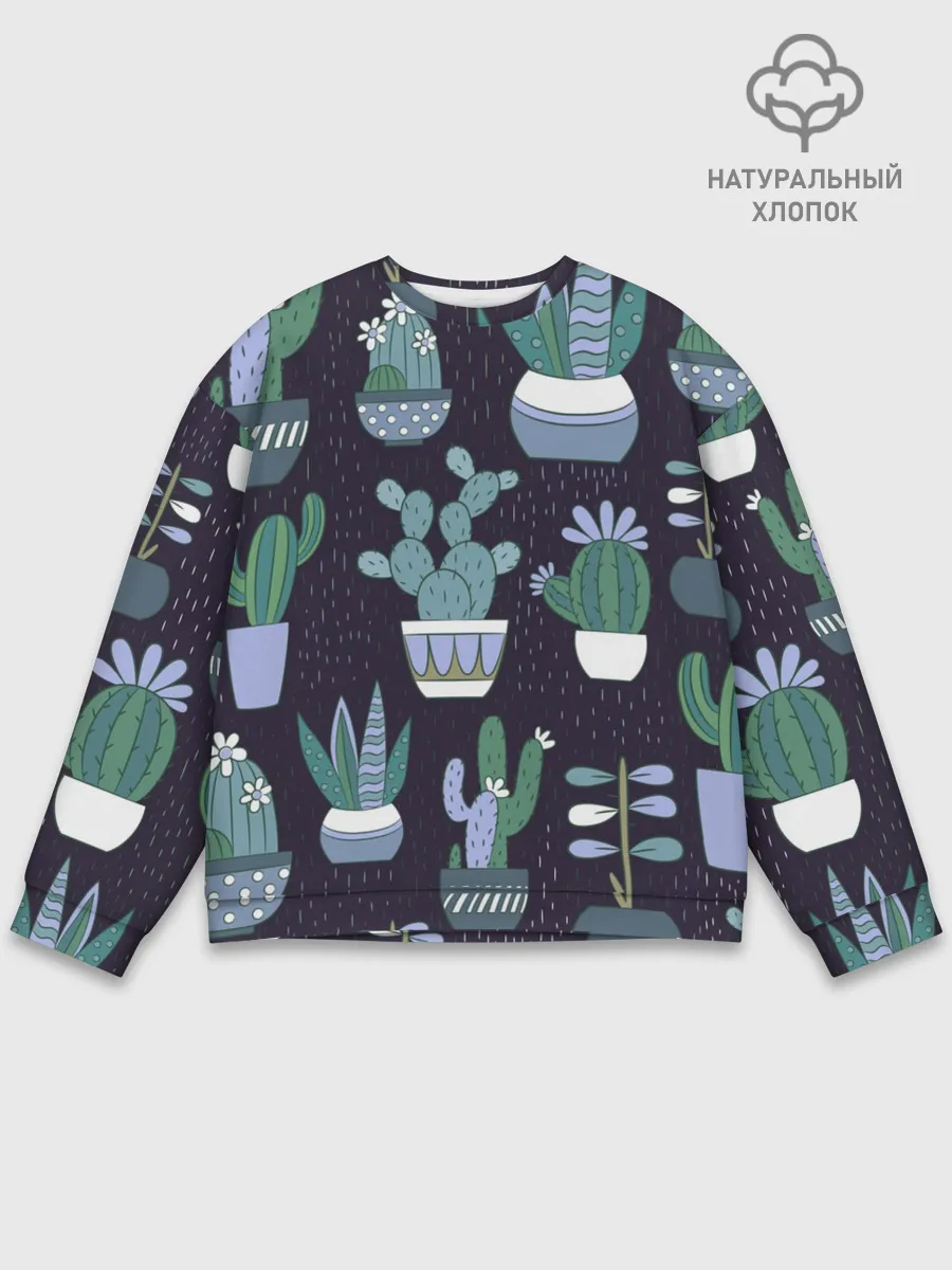 Мужской свитшот базовый / Кактусы