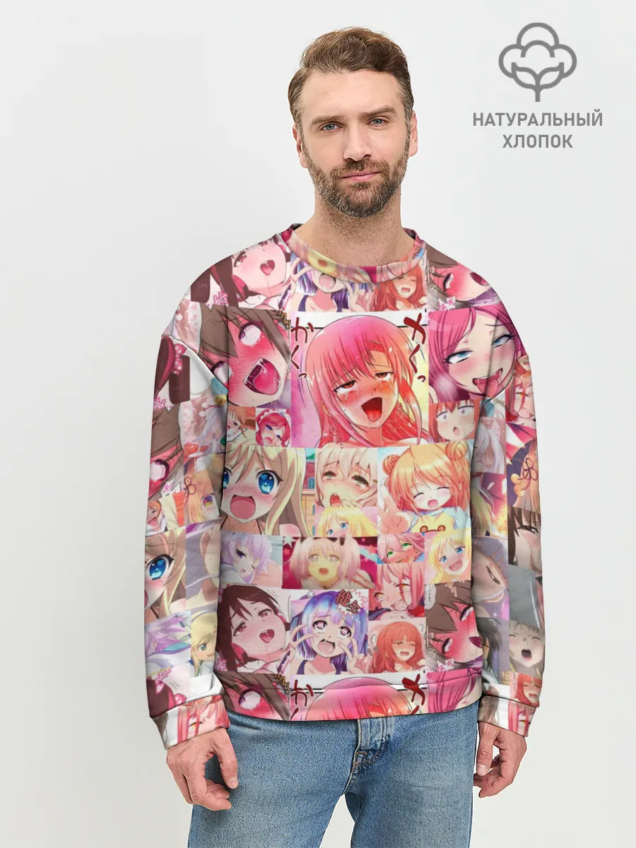 Мужской свитшот базовый / Ahegao Color