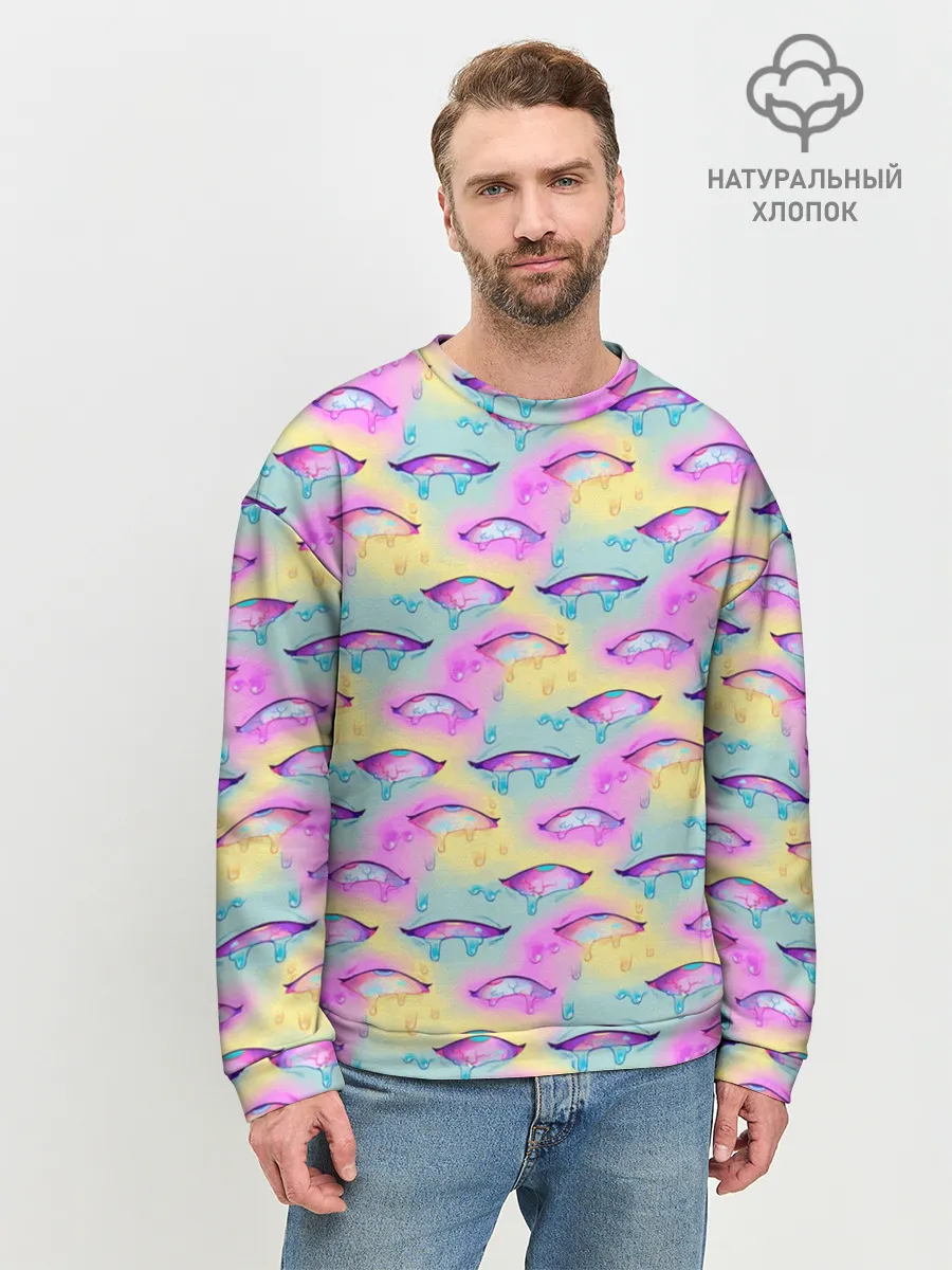 Мужской свитшот базовый / Влажные глазки | Ahegao Eyes