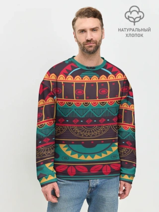 Мужской свитшот базовый / Мексиканский орнамент