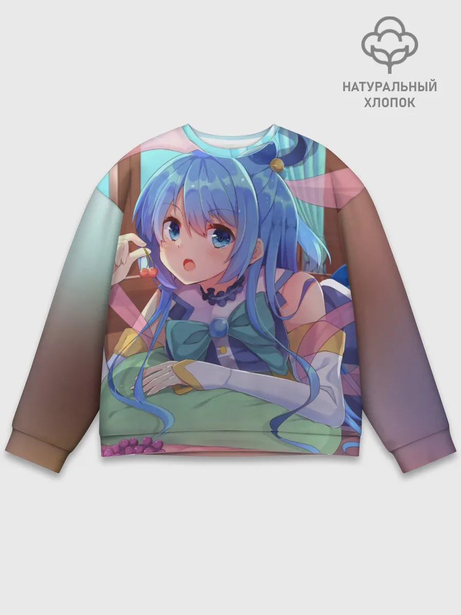 Мужской свитшот базовый / коносуба аква