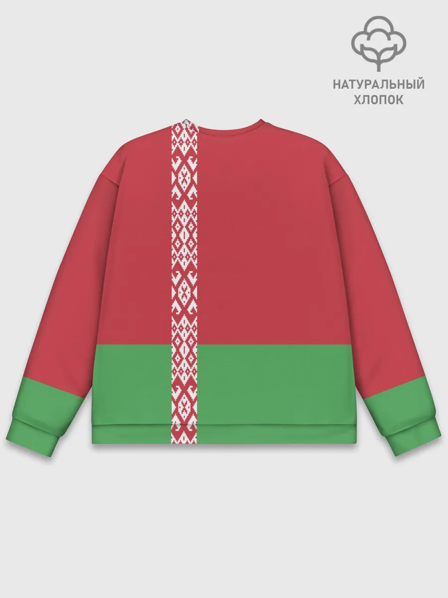 Мужской свитшот базовый / Белоруссия, лента с гербом