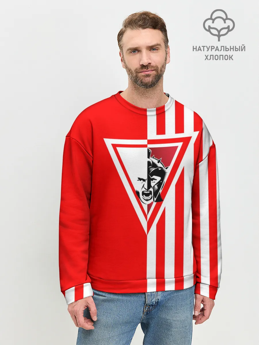 Мужской свитшот базовый / Красно-белый воин