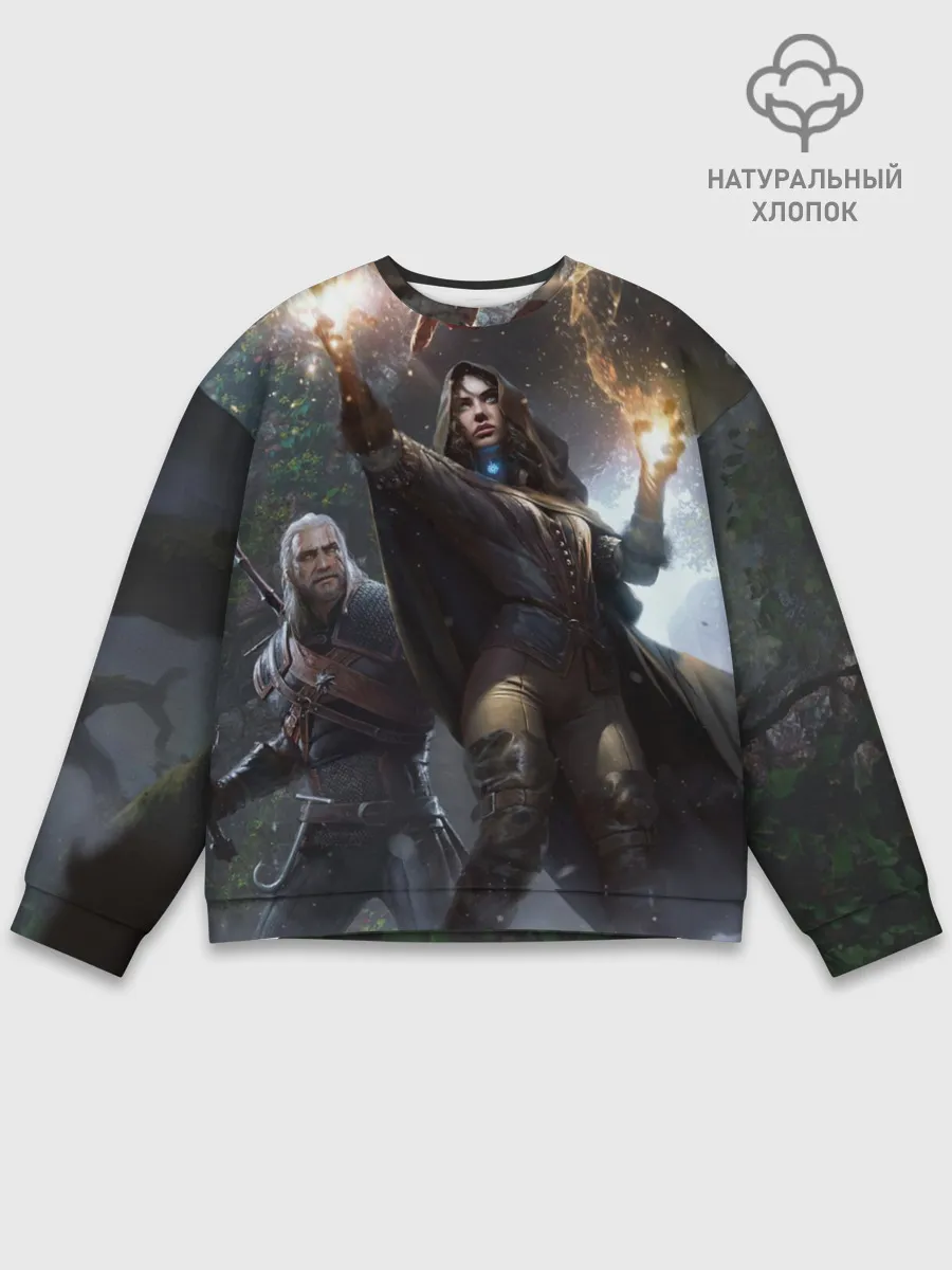 Мужской свитшот базовый / Йеннифер и Геральт