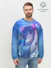 Мужской свитшот базовый / Miku на фоне космоса