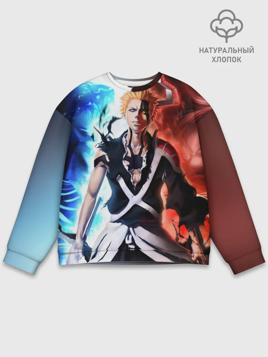 Мужской свитшот базовый / Блич лед и пламень