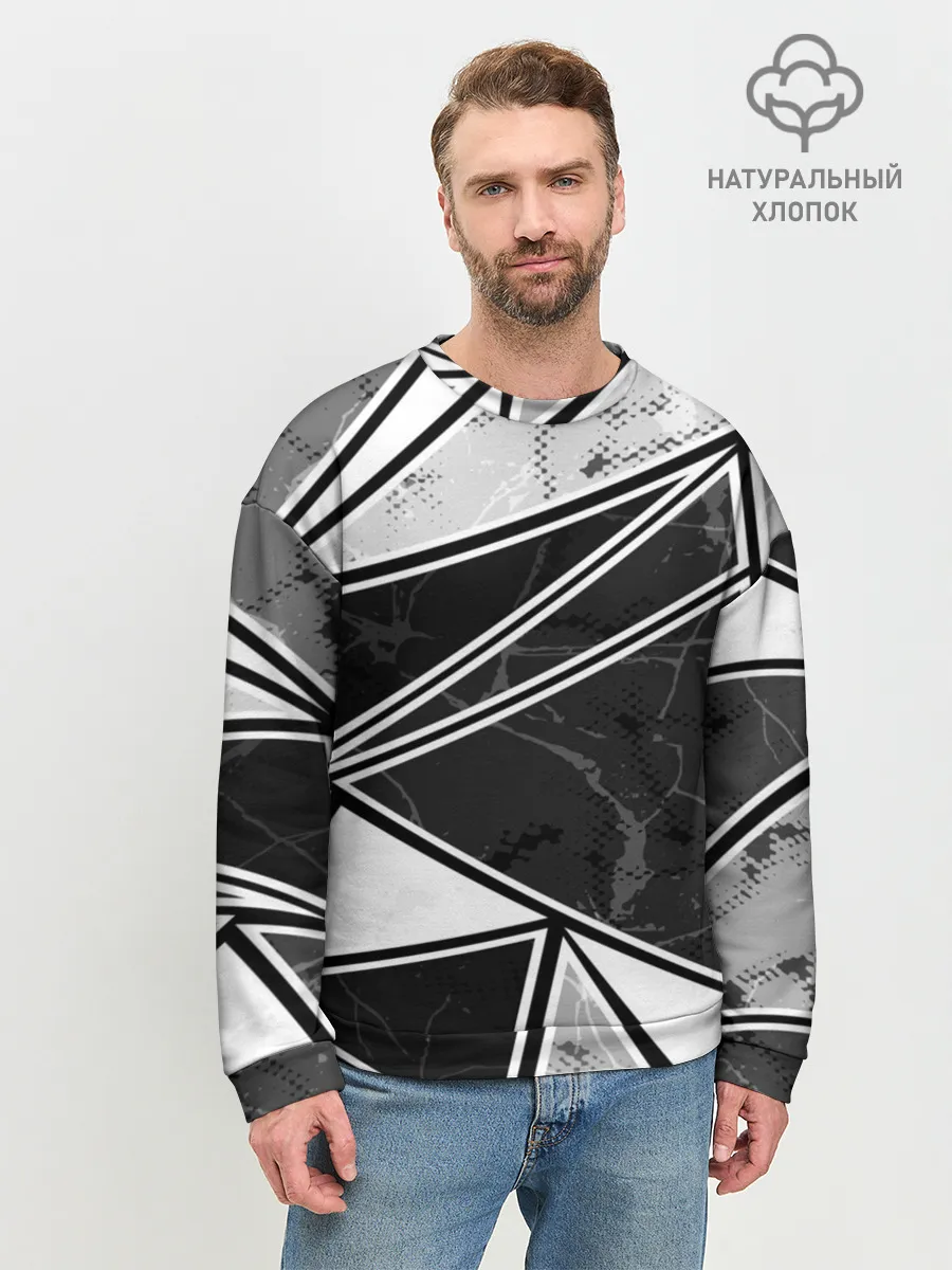 Мужской свитшот базовый / Спортивная геометрия