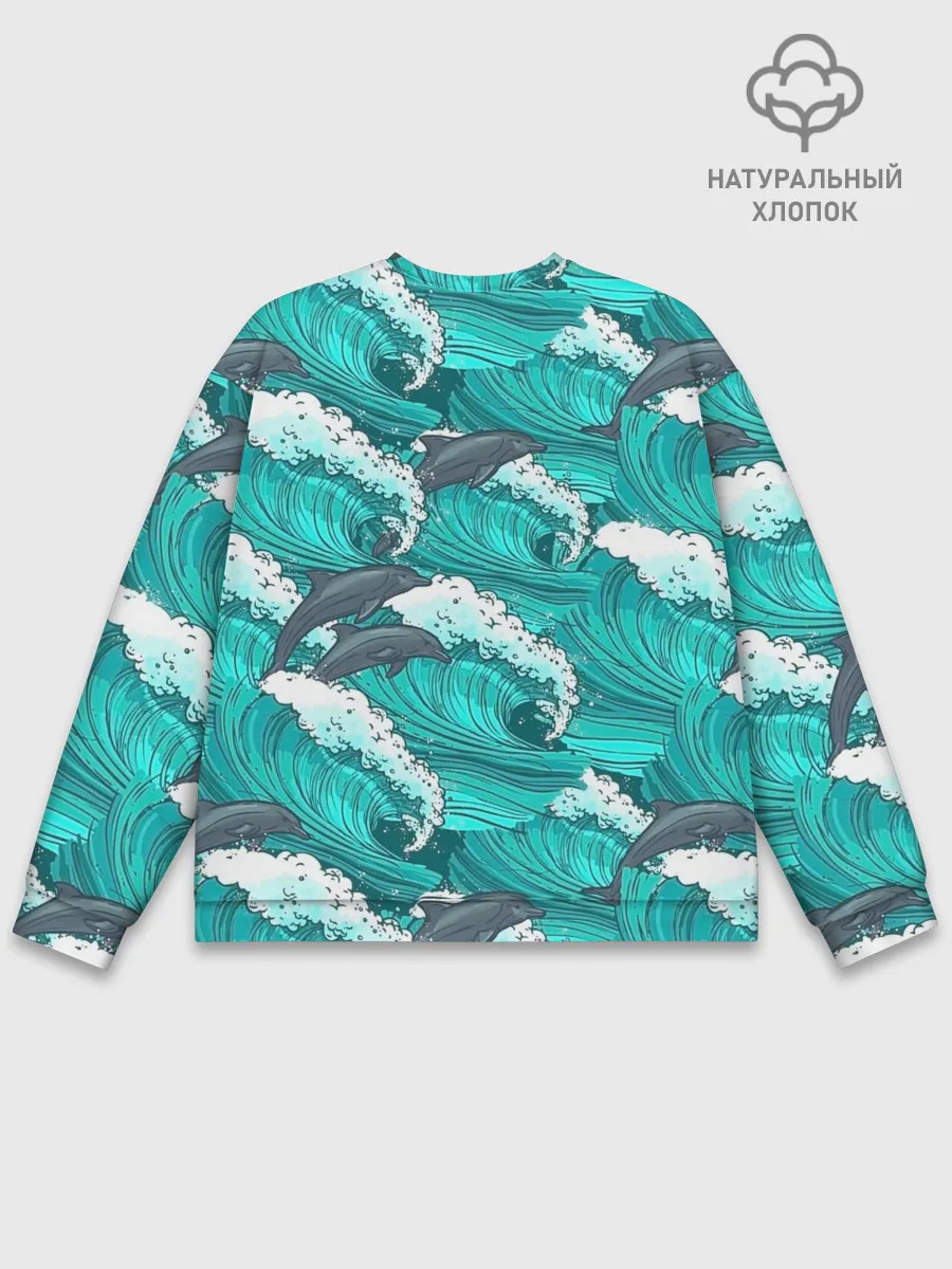 Мужской свитшот базовый / Дельфины
