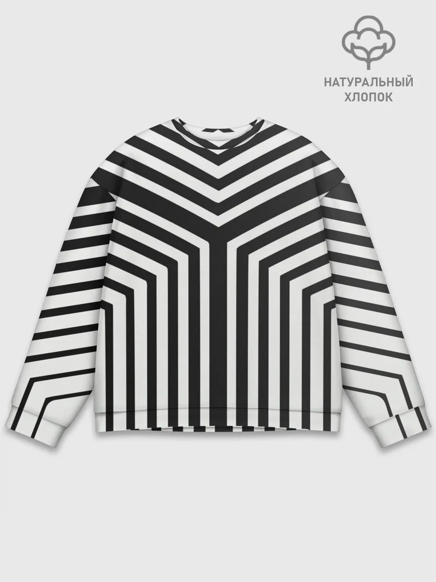 Мужской свитшот базовый / Кибер Зебра