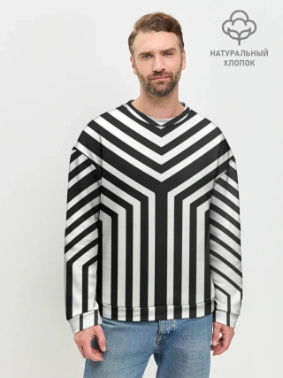 Мужской свитшот базовый / Кибер Зебра