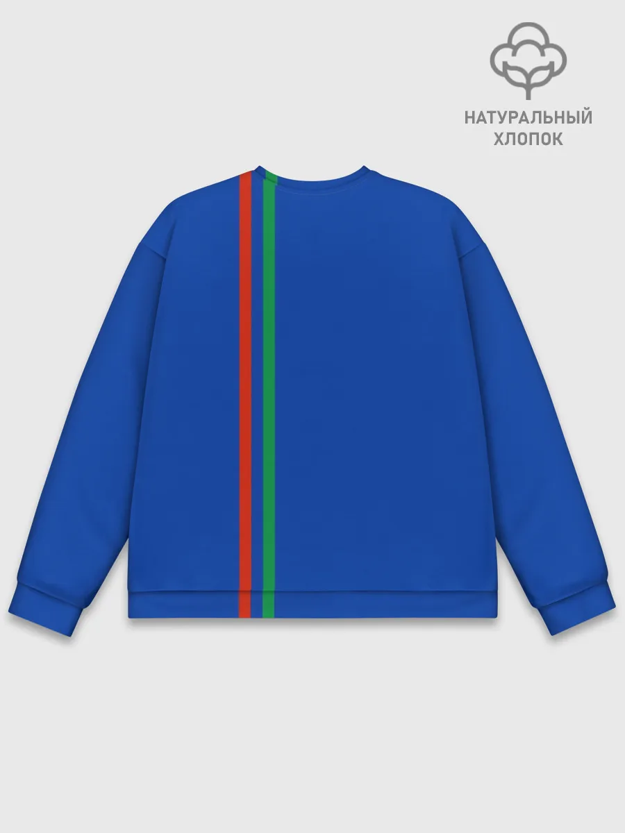 Мужской свитшот базовый / Дагестан, лента с гербом