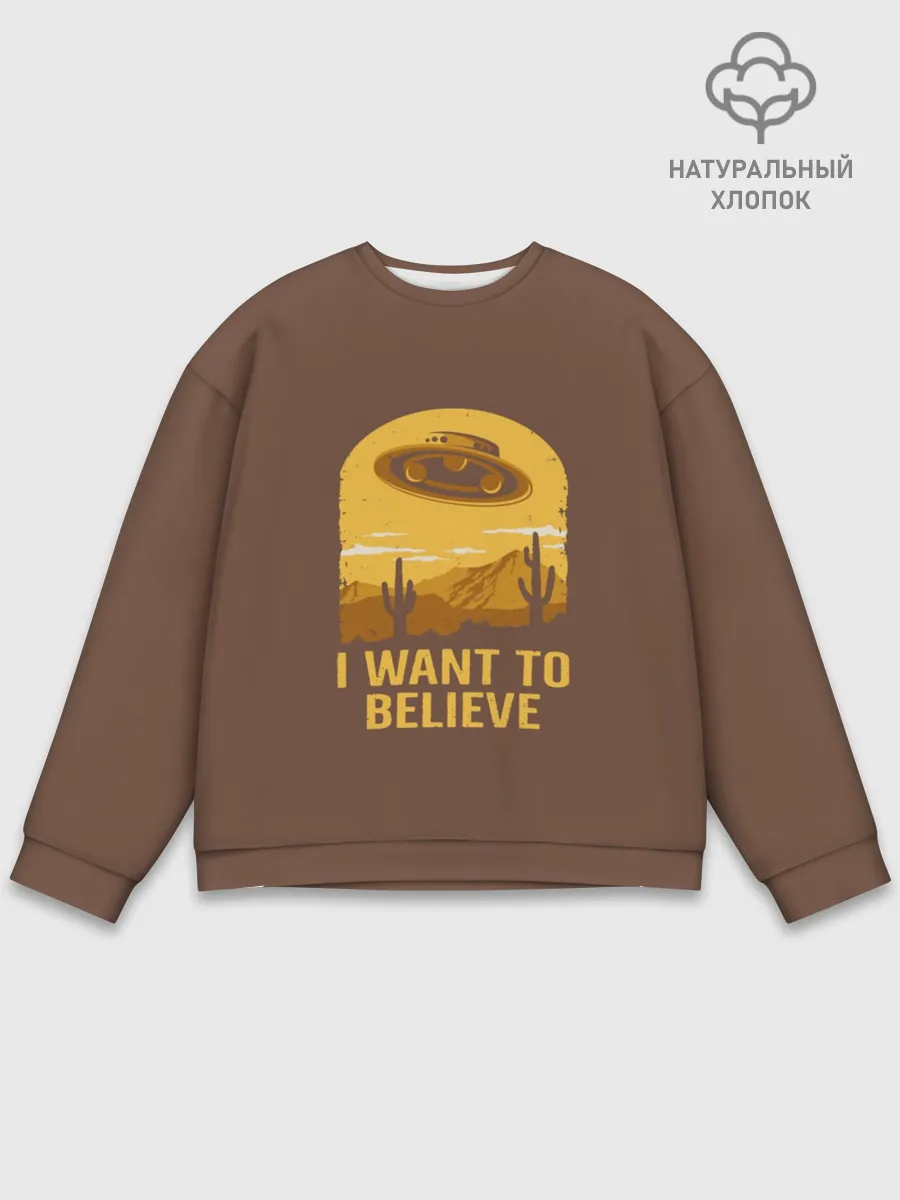 Мужской свитшот базовый / I want to belive