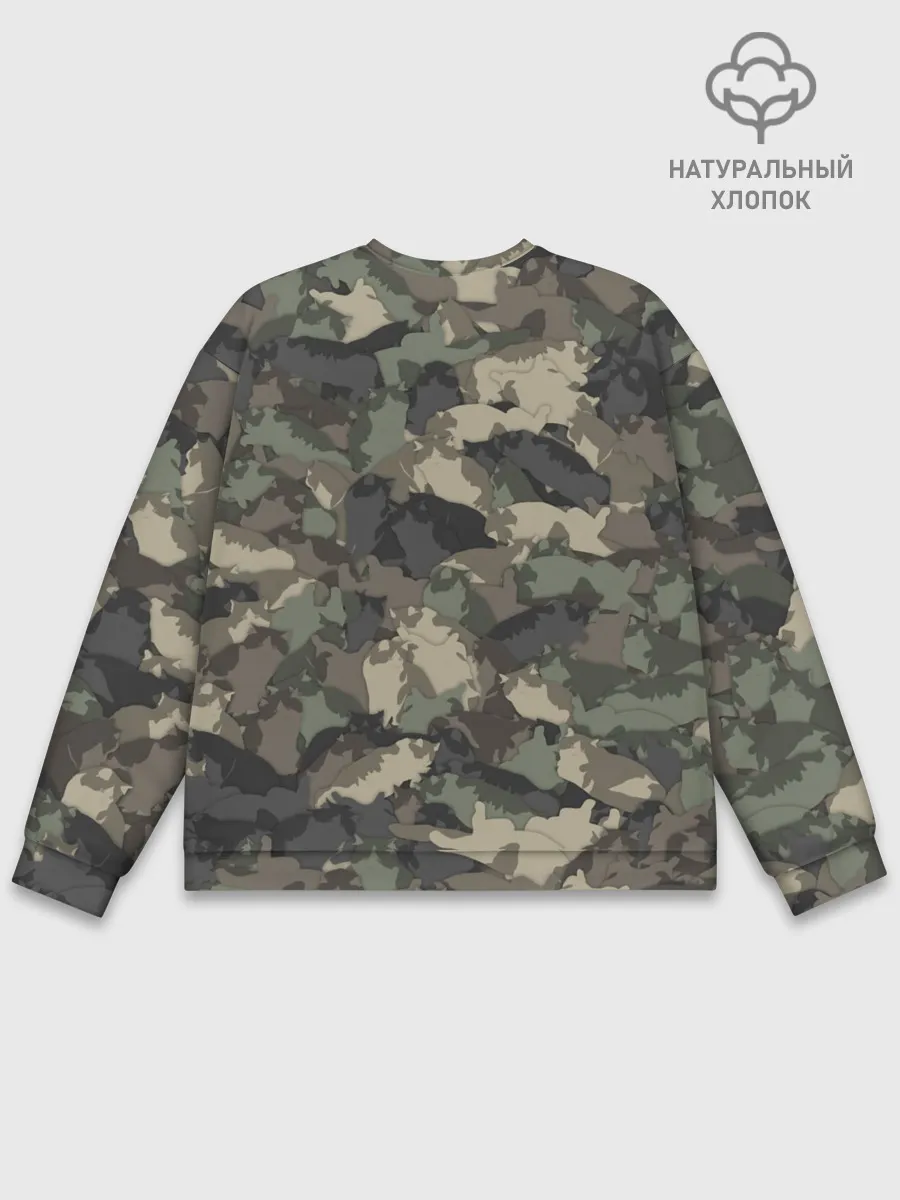 Мужской свитшот базовый / Камуфляж с толстыми котами