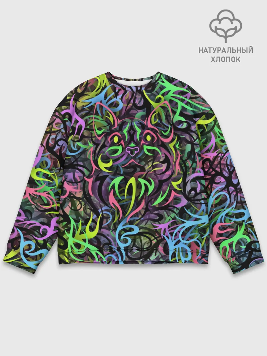 Мужской свитшот базовый / Абстрактный кот