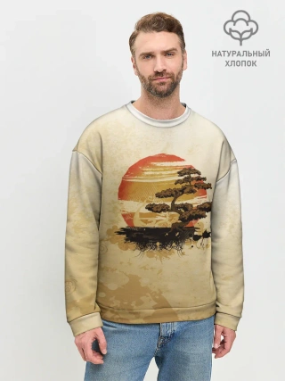Мужской свитшот базовый / Дерево на закате