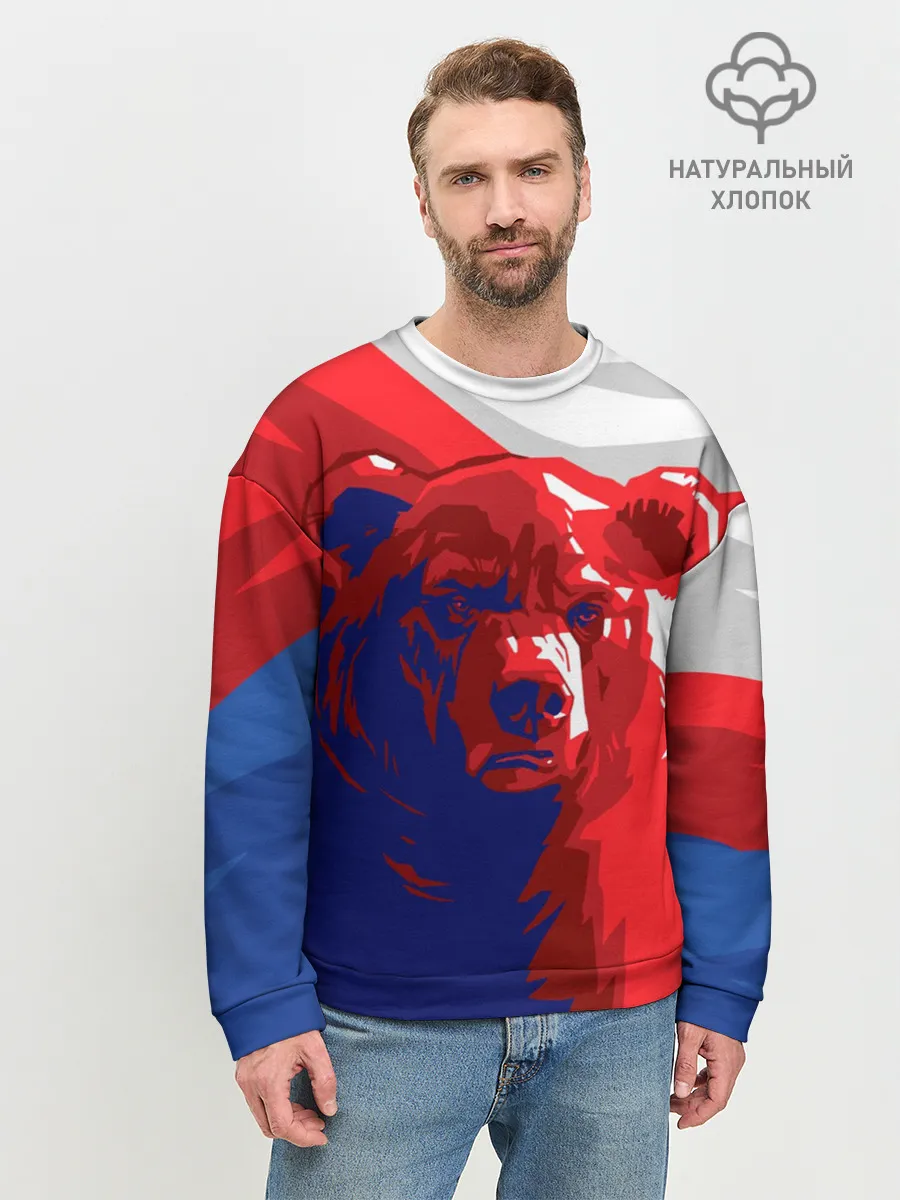 Мужской свитшот базовый / Российский медведь
