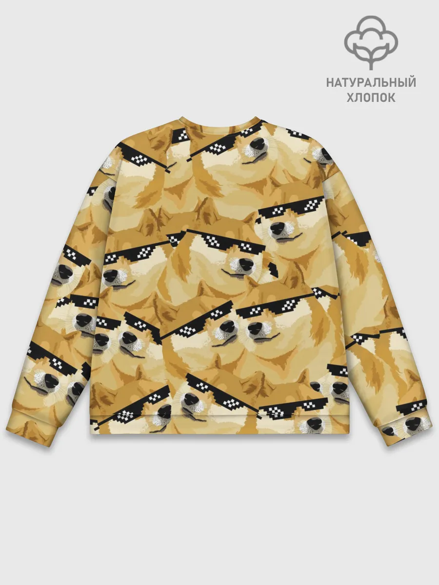 Мужской свитшот базовый / Doge мем в deal with it очках