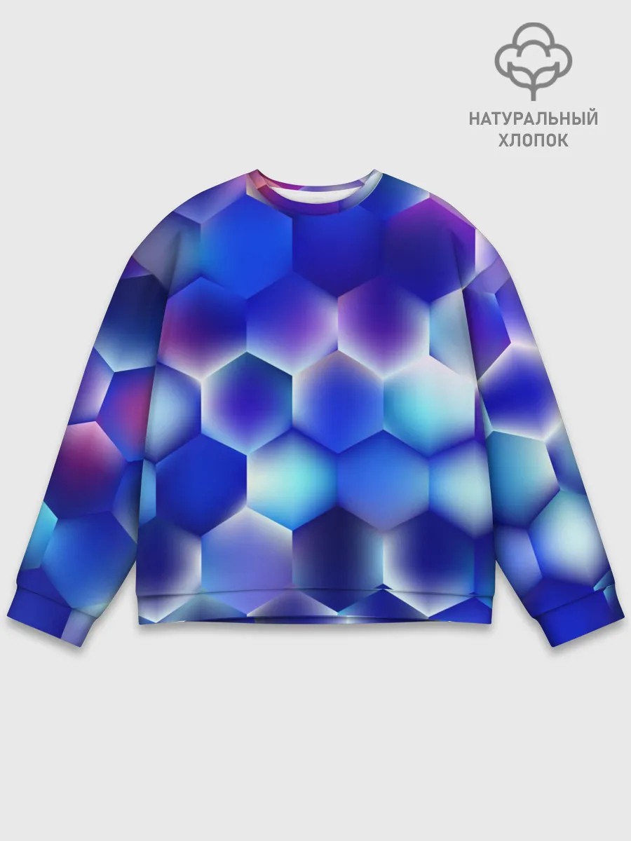 Мужской свитшот базовый / Синяя чешуя змеи