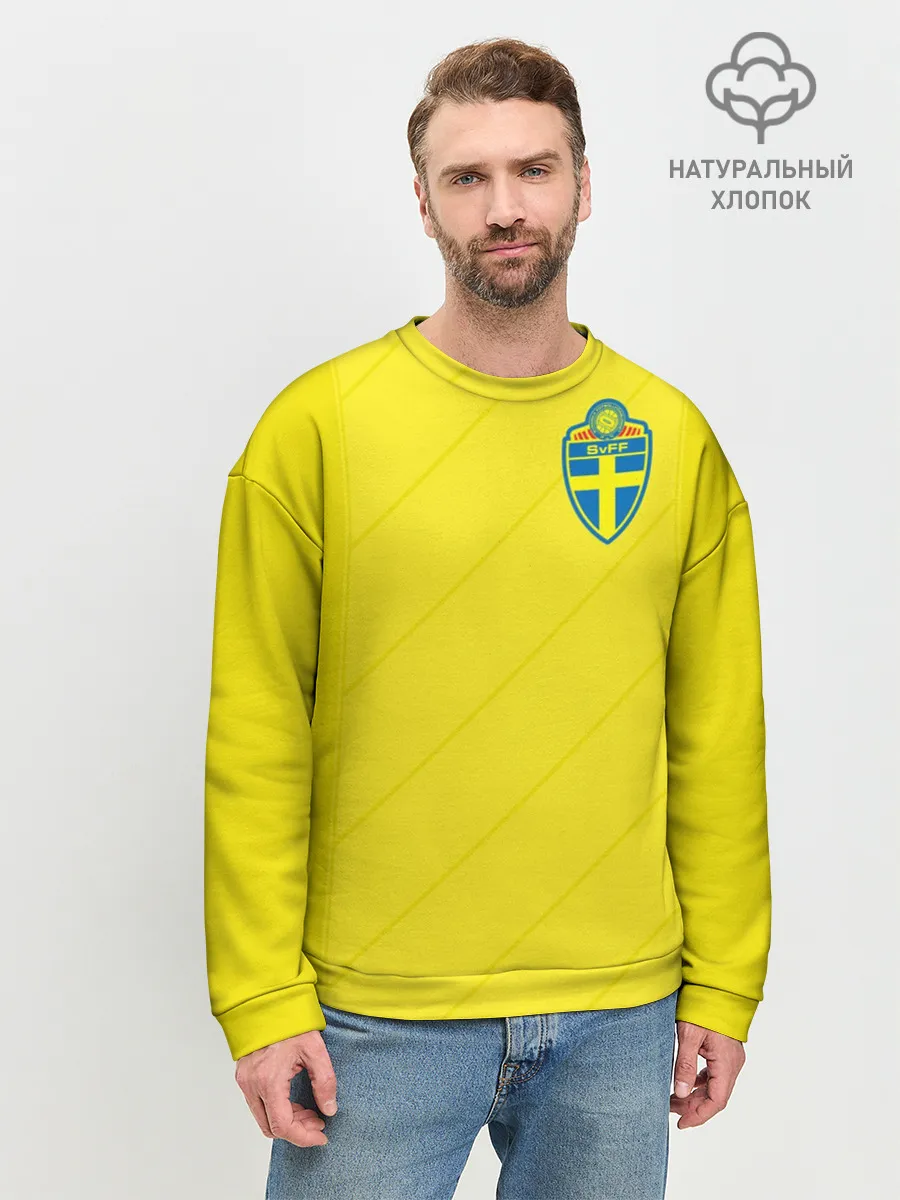 Мужской свитшот базовый / Швеция домашняя форма ЧМ 2018